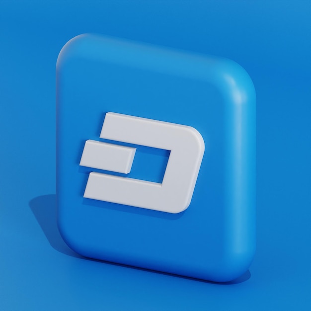 Dash crypto-monnaie symbole logo 3d illustration