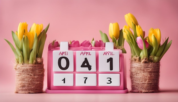 Date 1er avril Concept créatif pour la fête du Fou d'avril Décor festif Fête du Fou