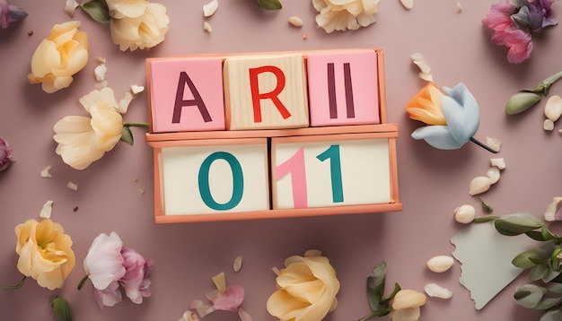 Photo date april 1 creative concept for april fools day festive decor april fools day calendar