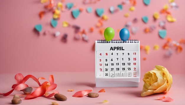 Photo date april 1 creative concept for april fools day festive decor april fools day calendar