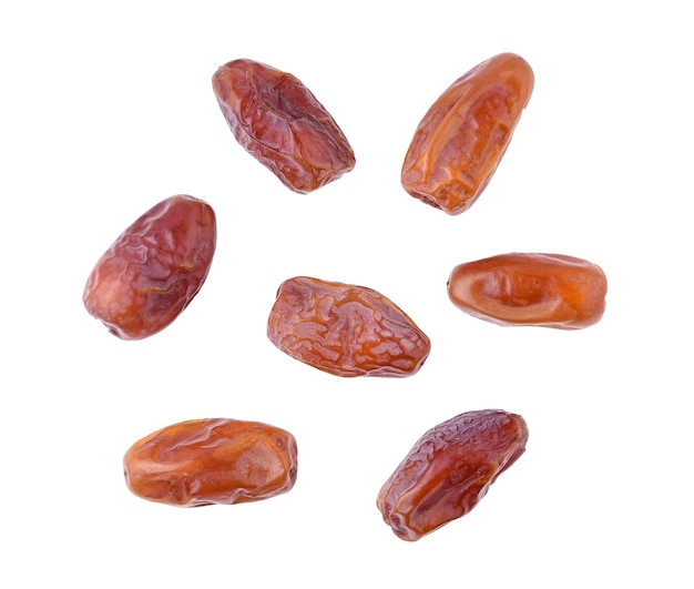 Date de fruits isolés sur fond blanc