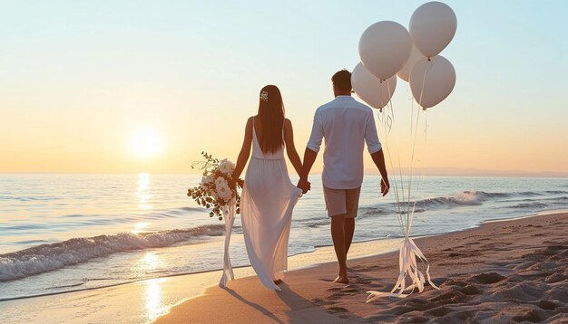 Photo une date romantique à la plage