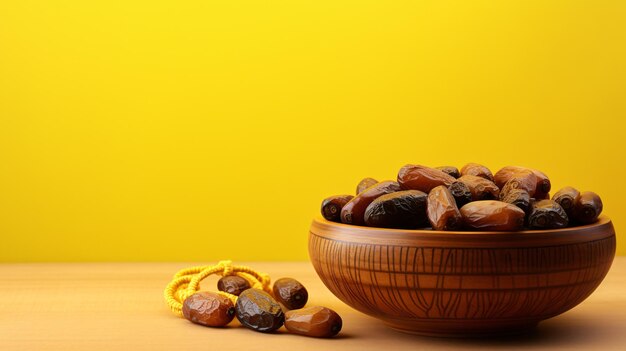 Les dates de la fête du Ramadan Kareem sur un tableau en bois
