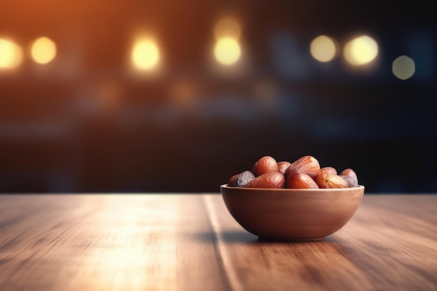 Dates fruits sur table Générer Ai