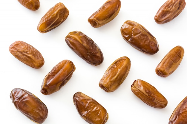 Dates Isolées Sur Fond Blanc