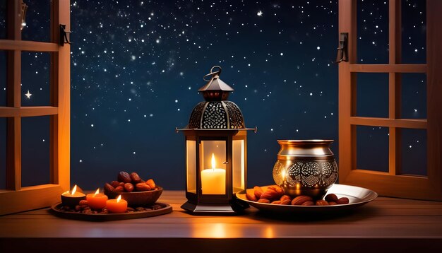 Les dates de jeûne du Ramadan avec une lanterne