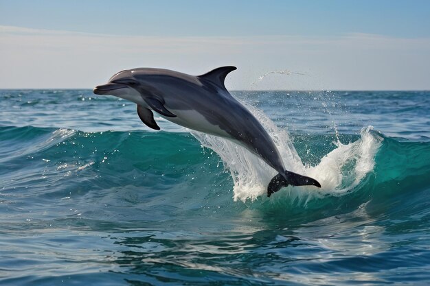 Un dauphin enjoué sautant des vagues de la mer