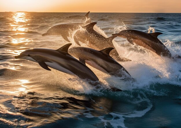 Photo un dauphin nageant dans l'océan