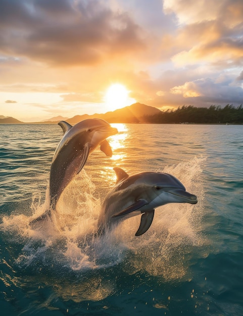 Photo un dauphin nageant dans l'océan