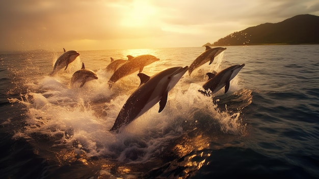 Photo un dauphin nageant dans l'océan