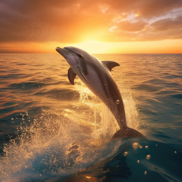 Photo un dauphin nageant dans l'océan