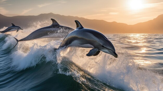 Photo un dauphin nageant dans l'océan