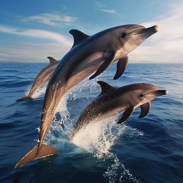 Photo un dauphin nageant dans l'océan