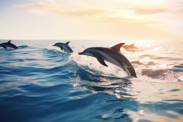 Photo un dauphin nageant dans l'océan