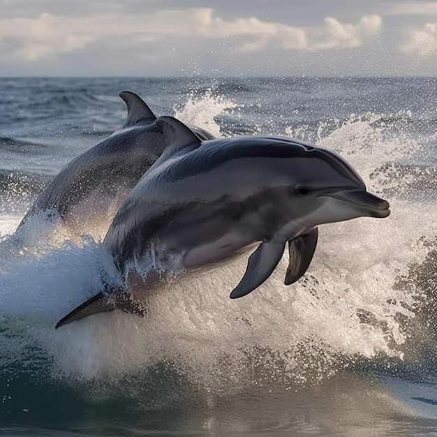 Dauphins dans l'eau par personne