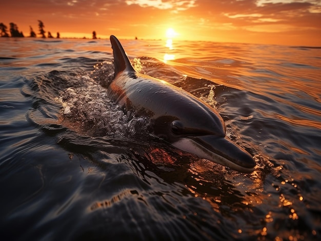 Photo dauphins heureux, fond d'écran hd 8k, image photographique