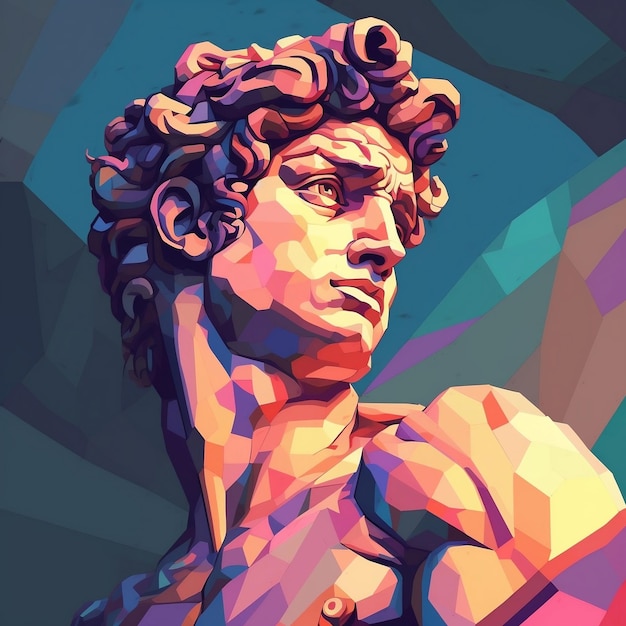 David Michelangelo low poly art David Michelangelo sculpture low poly