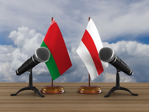 Débat en République biélorusse sur fond blanc. Illustration 3D isolée