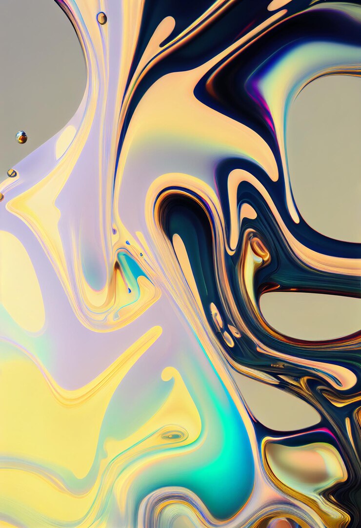 Photo débit d'eau futuriste avec hologramme gouttes polarisation chromatique irisée illustration d'arrière-plan effet y2k ai générative