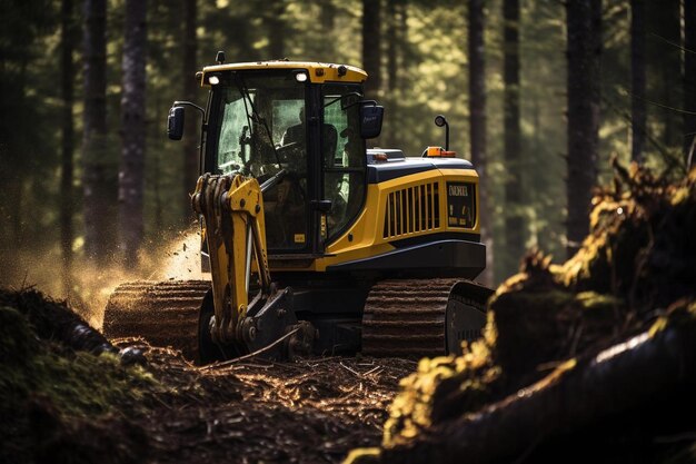 Le déboisement des forêts avec la machine Feller Buncher La meilleure photographie de Feller buncher