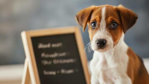 Photo des débuts doux: l'éducation par l'amour du chiot