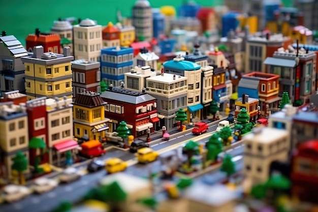 Photo décalage d'inclinaison lego city ia générative