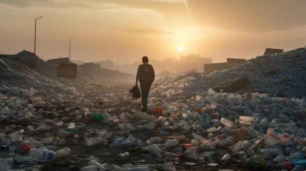 Déchets déchets écologie déchets plastique pollution de l'environnement décharge décharge sale