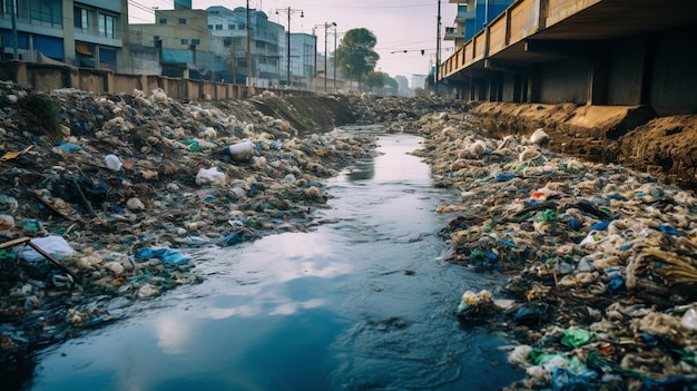 déchets industriels et pollution de l'air avec fumée noire des cheminées