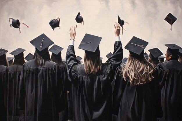 La déclaration audacieuse: les diplômés portant de puissants chapeaux noirs ouvrent la voie à l'avenir