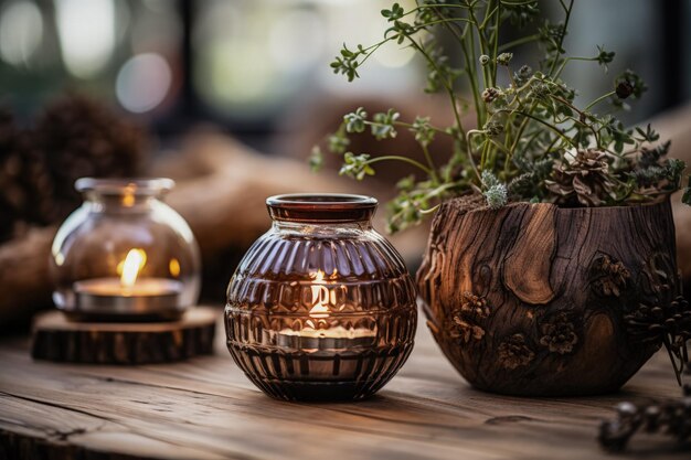 Déco artisanale en bois ornée d'éléments naturels pour une ambiance hygge