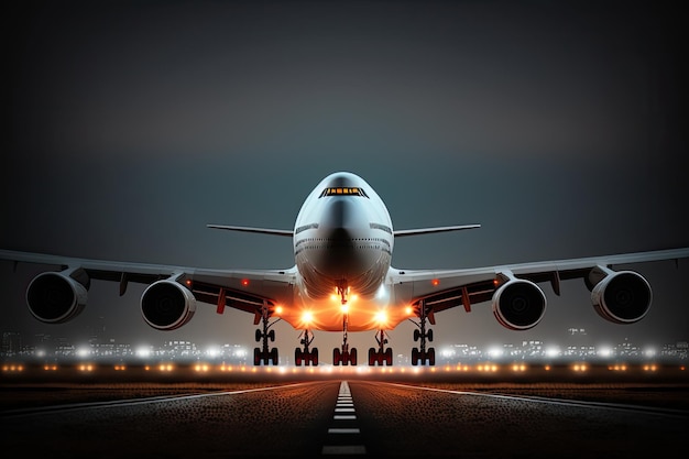 Décollage majestueux du Boeing 7478 de l'aéroport international AI générative