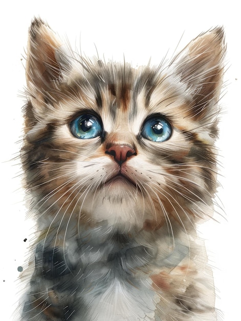 Décor d'aquarelle pour la pépinière de chats mignons