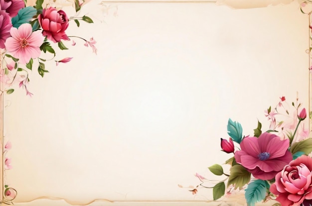 Un décor d'arrière-plan floral à l'aquarelle élégant avec un espace vide