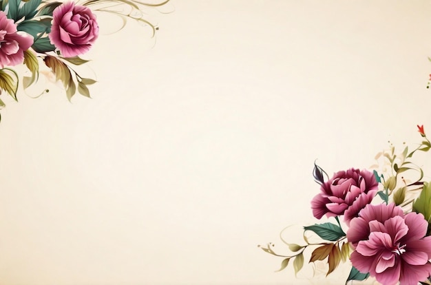 Un décor d'arrière-plan floral à l'aquarelle élégant avec un espace vide