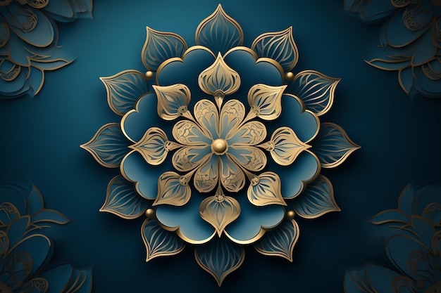 Un décor d'arrière-plan en mandala bleu élégant