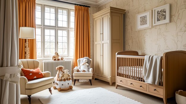 Décor de chambre de bébé et inspiration de design d'intérieur dans le chalet de style campagne anglais