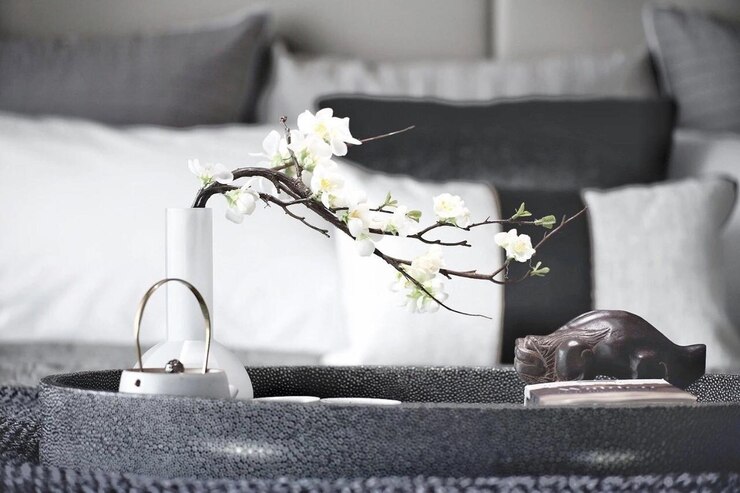Décor de chambre à coucher serein