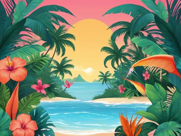 Un décor d'été vibrant avec des atmosphères tropicales