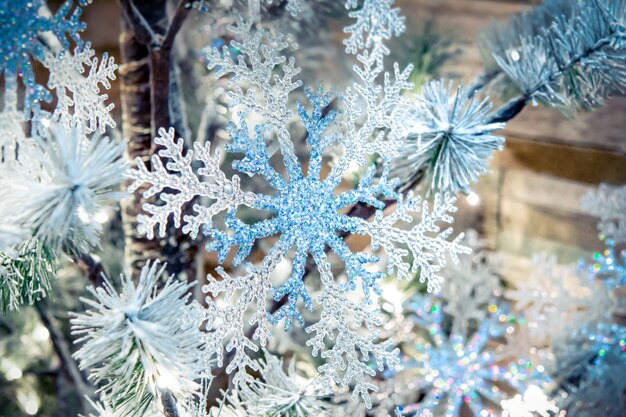 Décor de flocon de neige transparent décoration de noël nouvel an