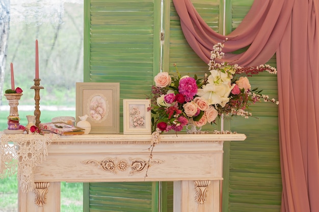 Décor insolite arbre fleurs tissu de bougie pour la décoration de cérémonie de mariage