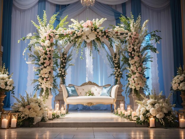 Le décor romantique d'un mariage