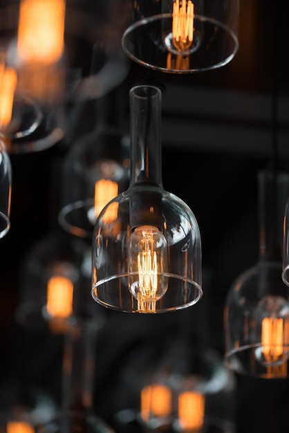 décor rougeoyant d'ampoule Edison rétro