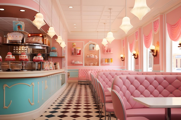 Décor de salon de crème glacée