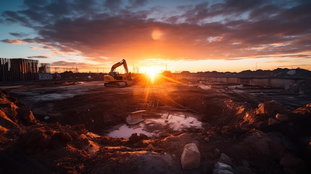 Un décor serein sur un chantier de construction