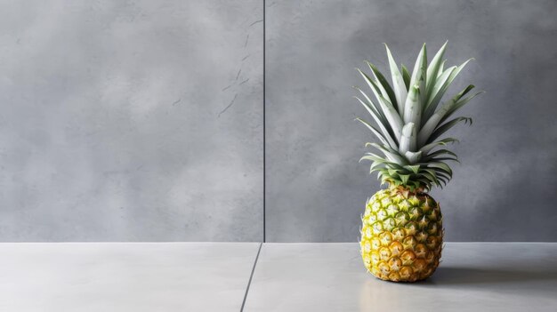 Décor de table minimaliste à l'ananas frais et riche en texture