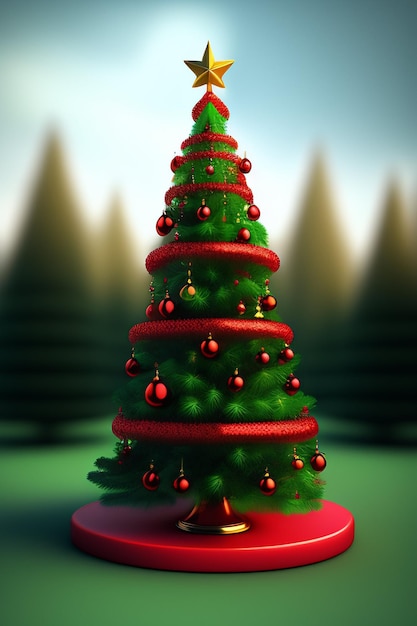 Décoration d'arbre de Noël en 3D