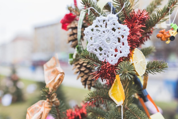 Décoration au crochet fait main bricolage sur arbre de Noël