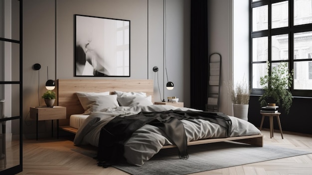 Décoration de chambre à coucher design d'intérieur de maison Style minimaliste moderne