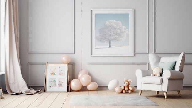 décoration de chambre d'enfant intérieur mignon et moderne