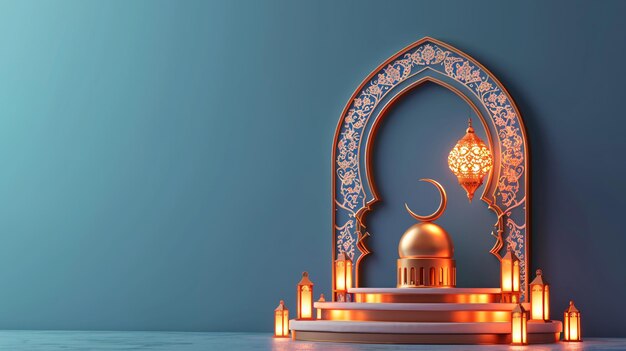 Décoration du podium islamique d'affichage Arrière-plan